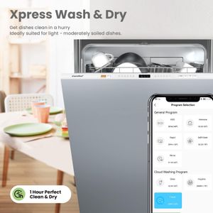 COMFEE Fully Integrated Dishwasher – White Built-In Kitchen Appliance