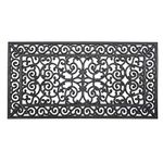 Onlymat Rubber Iron Grill Mat, Rectangular, Wrought Iron, Non-Slip, Shoe Scraper, Outdoor Decorative Rubber Cast Iron Doormat- 60 X 120 cm (Black)