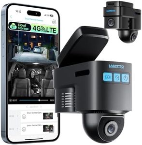 LAMTTO 4G LTE Cellular Car Security Camera Anti Theft GPS Tracker for Vehicle Safe, Dual 2K Dash Cam Front Inside, Alarm Real-time Alerts via Cloud Storage, Remote Live-View for Fleets Taxi & Family