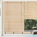 ABOUT SPACE 2 Pcs Bamboo Curtain - Roll up Bamboo Curtain/Blinds with Sun,Dust,Privacy & Cold Protection for Window,Door,Hut Screen,Dhaba,Restaurant,Hotel - (Beige,6 Ft Height x 4 Ft Width)