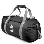 AquaQuest Slipstream Lightweight Duffel - Packable Waterproof Duffle 50L - Large Roll Top Gym Bag for Sports & Outdoors - Black