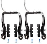 RUJOI Bike Brakes Set,Mountain Bike V Brakes Type,V-Brake Replacement Set for MTB, Road Bike,BMX,E Bike Black (2 Pack)