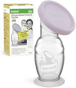 haakaa Manual Silicone Breast Pump with Suction Base and Silicone lid Set– Patented Design, Hands-Free Silent Operation, Natural Suction, Spill-Proof & Easy to Clean, 4oz/100ml, Lavender