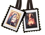 Intercession St Carmel Wool Scapular - Made by Carmelite Nuns (Brown Cord - 23 in), 23 inch (Pack of 1), wool