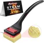 NEWKITCHEN Grill Brush Bristle-Free Steam Cleaning, BBQ Brush Replaceable Heat-Resistant Kevlar Head with Grill Scraper Safe Barbecue Grill Cleaner