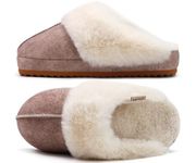 KuaiLu Womens House Platform Slippers Warm Faux Suede Fuzzy Thick Cushioned Memory Foam Ladies Comfy Bedroom Slipper Slip on Indoor Outdoor Home Shoes Arch Support Hard Sole Beige Size 6