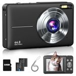 Digital Camera FHD 1080P 44MP Children's Camera with 32GB Card, 2 Batteries, Neck Strap