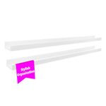 Kiera Grace Floating Shelves for Wall, Engineered Wood Picture Frame Wall Shelves, Easy to Assemble Display Shelves, Ideal for Home Decor, Pack of 2, 44" L x 4" W x 2" H, White