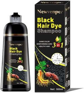 Black Color Hair Color Shampoo Instant Hair Dye Shampoo Hair Coloring in Minutes Natural and Long lasting colour Hair Dye Shampoo for Men and Women 500ML