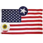 Lixure American Flag USA Flag 3x5 Ft US Flag 210D Nylon for Outdoor Embroidered Stars Sewn Stripes 4 Rows of Lock Stitching Flags with Brass Grommets Drapeau Américain 3x5