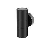 Kerry Outdoor Wall Lights, Up Down Mains Powered Lighting, Black Stainless Steel IP44 Waterproof, Exterior Wall Sconce for Indoor, Front Door, Patio, Hallway, Porch, Garden, Garage, Post