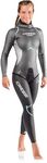 Cressi Free Lady Wetsuit 3.5 mm - Apnea Wetsuit Made of 3.5 mm Smooth Neoprene, Silver Black Colour, Blue, XS