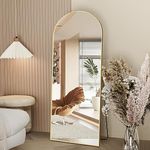 NEUWEABY Full Length Mirror, 64"x21" Arch Mirror Floor Mirror with Stand Wall Mirror Gold Arched Full Body Mirror Standing Hanging or Leaning Against Wall Bedroom Mirror for Entry, Living Room