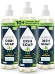 Puracy Dish Soap - Skin-Friendly, Sulfate Free Organic Lemongrass Dish Soap Liquid - Natural Dish Detergent - 99.96% Plant-Based for Safe & Effective Dishwashing, 16oz (3-pack)