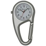 Ravel Belt Clip Carabiner Quartz Watch - Silver Tone/White Dial