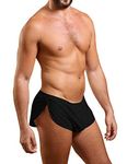 Men Extreme Mesh Shorts with Large Split Sides Underwear Boxers Briefs Black M