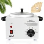 Single Wax Warmer Professional Electric Wax Heater for Hair Removal- Wax Pot with 50pcs Wax Sticks Heat up Quickly & Fahrenheit Dial, Paraffin Facial Skin Body SPA Salon Equipment