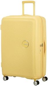 American Tourister Soundbox - Hartschalenkoffer Groß, 77 cm - Trolley Koffer mit 4 Rollen, TSA-Schloss, Erweiterbar & Leicht, 97/110L, Pastellgelb (Pastel Yellow)