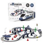 XIAPIA Electric Train Sets Railway Learning Educational Toys for Kids Boys Girls Age 3 Years Up, 104 Pcs Track Accessories Car Set Christmas Xmas New Year Gifts