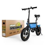 UBOARD Space Bike - Electric Foldable Lightweight Aluminum Frame, Adjustable Seat, LED Lights, 250W Motor, 36V Battery, Up to 40km Range, Disc Brakes, Smart LCD Display (Blue)