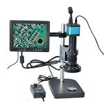 HAYEAR Full Set 14MP Industrial Digital Microscope Camera HDMI USB Outputs+180X C-Mount Lens+8" HD LCD Monitor+60 LED Illumination Light Lamp