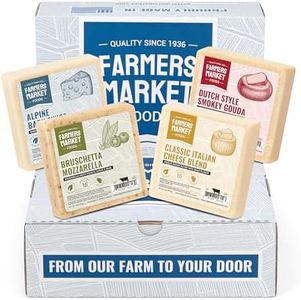 Farmers Market Wisconsin Cheese Gift Set, Gourmet Cheese 4 Pack, Gluten Free, Keto Friendly, Zero Sugar, Assortment with Gouda, Swiss, Mozzarella & Italian Blend, 6 oz