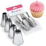 CukkiCakes 4pcs Large Piping Nozzles Set (849, 869, 829, 808) Icing Nozzles, Piping Tips for Decorating Cakes, Cupcakes - Compatible with Piping Bags - Made in Korea