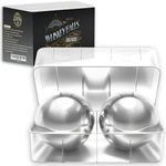 2 Premium XXL 55mm Stainless Steel Ice Whiskey Balls with Freezer Tray-Whiskey Rocks Chilling Stones, Whiskey Stone Ice Cube Balls, Round Chilling Spheres (Not Solid)