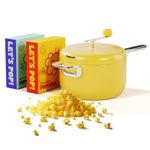 Popsmith Starter Bundle in Butter - 6 Quart Stovetop Popcorn Machine with 5 Movie Theater Popcorn & 5 Kettle Corn Popcorn Kits - Stainless Steel Popcorn Maker Compatible with All Stovetops