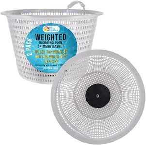 U.S. Pool Supply Weighted Inground Pool Skimmer Basket (Set of 2) - Skimmer Filter Basket, Skims Leaves – Compatible with Hayward SPX1070E, Prevent Pump Clogs - 8" Top, 5.5" Bottom, 5" Deep