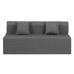 Urban Decor Sofa Cum Bed | 4 X 6 Feet, Two - Seater | Folding Sofa Cum Bed with Cushion for Home & Living Room | Jute Fabric - Grey Color