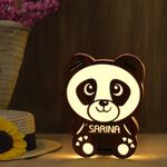 Love Craft Gifts Personalized Wooden Panda Lmp With Name | Valentines Special Panda LED Table Lamp | Cute Panda Lamp | Best Valentine Gift