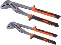 LATERN 2Pcs Tongue and Groove Plier, 8-Inch & 10-Inch Water Pump Pliers 40mm & 52mm Wide Jaw Capacity Slip Joint Pliers with Non-Slip Handle for Tightening & Loosening Nuts, Bolts, Pipe