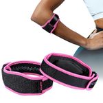 AGPTEK Elbow Brace for Tendonitis and Tennis Elbow 2 Pack, Tennis Golfers Elbow Support Arm Band Pain Relief Elbow Wrap Weightlifting Elbow Strap with Compression Pad for Men & Women, Pink