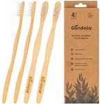 Gondola Bamboo Toothbrush Set – Vegan Organic Eco Friendly Bamboo Toothbrushes With Soft Bristles & Smooth Ergonomic Handles – Zero Waste Packaging – 4 Pack