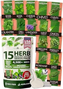 HOME GROWN 15 Culinary Herb Seeds - Heirloom & Non GMO - High Germination Rate - Seeds for Planting Indoor Hydroponic or Outdoor Garden | Gardening Gift Men Women Gardeners Basil, Cilantro, Mint