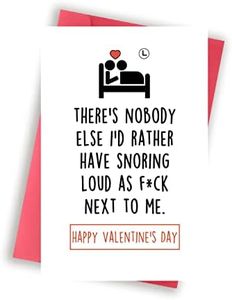 Humorous Valentine's Day Card for Snoring Husband, Happy Vday Gifts Cards for Husband Wife Women Men, Snoring Loud Next To me Bday Card