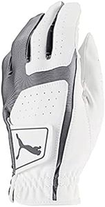 PUMA Golf Men's Flexlite Golf Glove (Bright White-Quiet Shade, Med/Large, Left Hand)