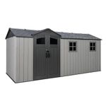 Lifetime 16.5 Ft x 7 Ft Side Entry Outdoor Storage Shed with Steel-Reinforced Walls, Gray