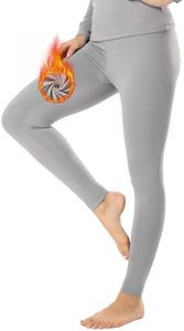 MANCYFIT Thermal Pants for Women Fleece Lined Leggings Underwear Soft Bottoms (Grey, X-Large)