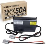 YZPOWER 14.6V 50A LifePO4 Battery Charger for Marine Boat RV Lawn Motor Motorcycle Golf Cart，12v Deep Cycle Rechargeable Batteries Charger AC-DC Charger