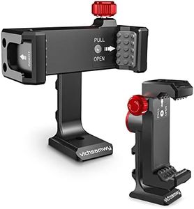 Metal Phone Tripod Mount with 3 Cold Shoes & 1/4" Arca Port, 360° Rotation Cell Phone Tripod Adapter for iPhone,Samsung & All Android Smartphones, Phone Stand Holder for Photography & Video Recording