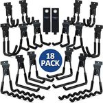 3-H Slatwall Accessories 18 Pack, Slatwall Hooks & Hangers Multi Sizes, Slat Wall Heavy Duty for Space Saving Used as Proslat Accessories with Slatwall Panel(Black)