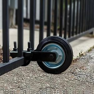 Dawod Gate Wheel for Metal Swing Gate with 1-3/8" Thru 2-1/8" Gate Frames, Gate Support Wheel for Chain Link Fence, Prevent Gate from Dragging, Black(1 Pack)