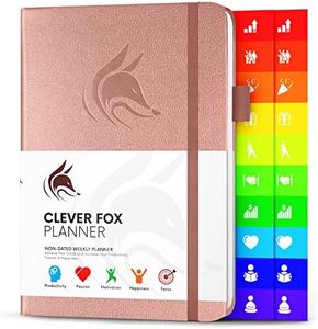 Clever Fox Planner – Undated Weekly & Monthly Planner to Increase Productivity, Time Management and Hit Your Goals – Organizer, Gratitude Journal – Start Anytime, A5, Lasts 1 Year, Rose Gold (Weekly)