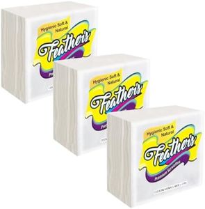 Feather's Premium Tissue Paper Napkin 2Ply |50 pulls per pack, Pack of 3, 30X30 cm | Naturally White | Cocktail Napkin, Super Strong & More Absorbent | Extra Soft | Best for Kitchen Use and Serving