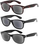 Yogo Vision Reader Sunglasses for Women and Men, UV400 Tinted Reading Sunglasses 3-Pk 0 Black, Brown Havana, Black Out Transparent Clear Inner 1.5