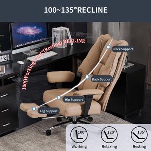 EXCEBET Executive Office Chair – Light Brown Ergonomic Seating