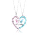 2PCS BFF Necklaces Friendship Magnetic Necklaces, Best Friends Matching Half Heart Pendant Chain Necklaces for Girls Women, Friendship Valentine Jewelry Gifts for Kids Mother Friends Sisters