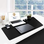 GUBEE PU Leather Multifunctional Office Desk Pad,Waterproof Non-Slip Anti-Dirty Mouse Pad Mat for Office,Home and Travel,Large Size 900x400x2mm (Black)